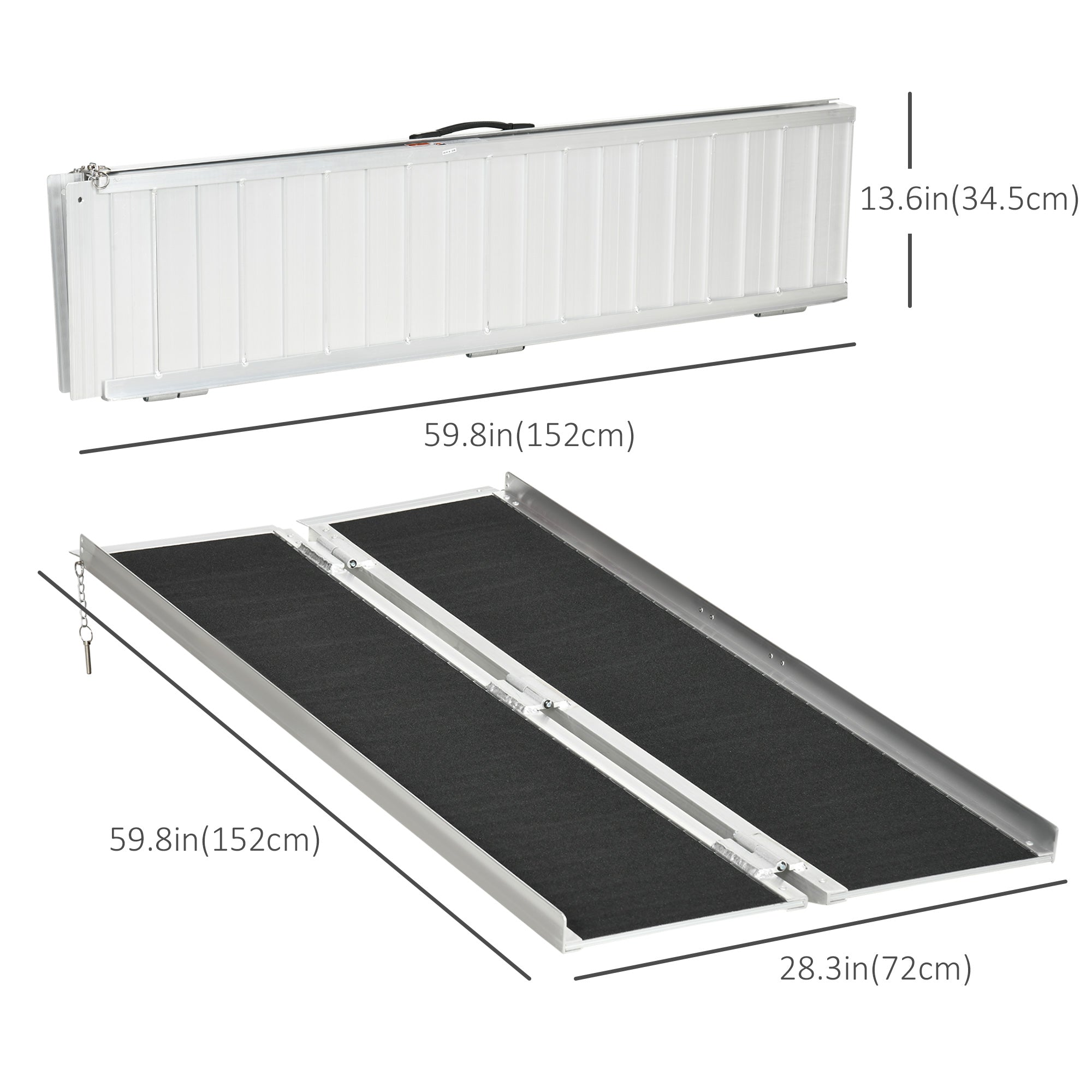 Foldable Portable Wheelchair Ramp Easy Access Carrier Ramp (5ft) Knee Walker & Wheelchair Ramps Silver and Black  at Gallery Canada