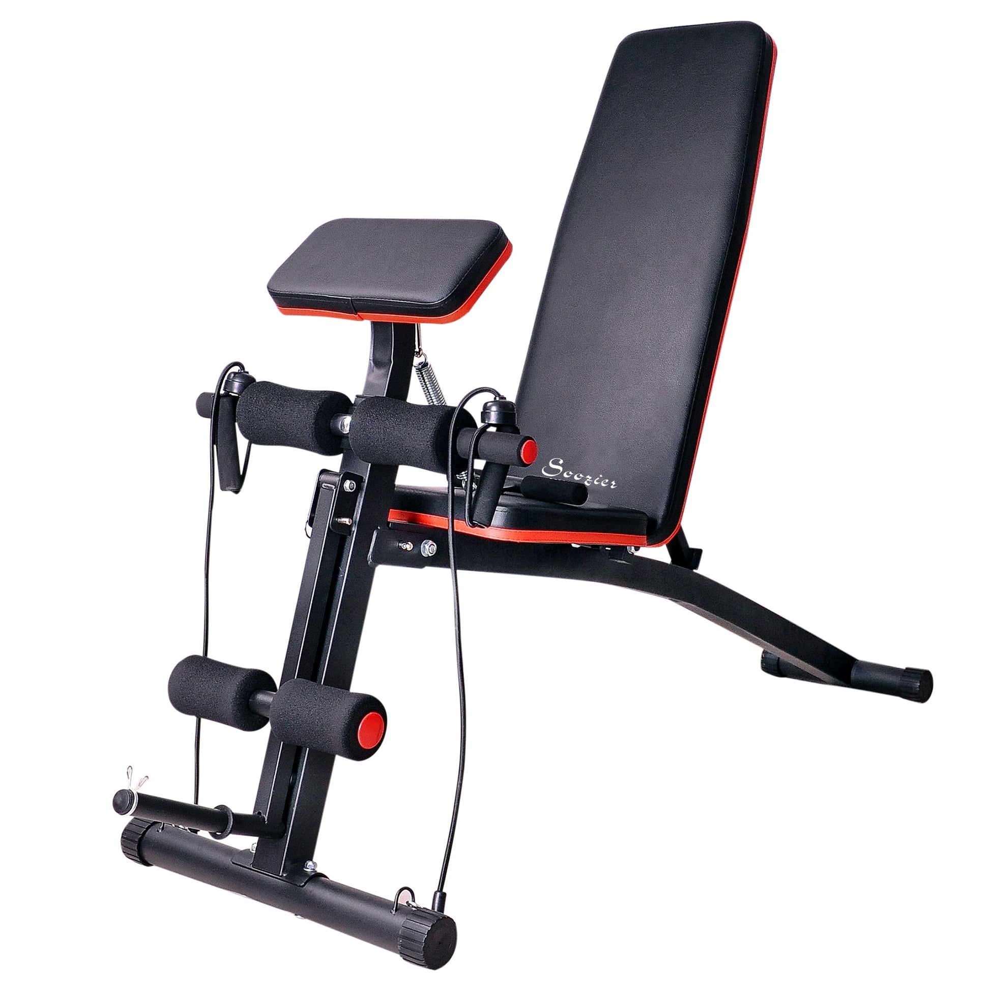 Foldable Press Bench Adjustable Dumbbell, Weight Training Bench Exercises Gym Chair, Black &; Red Weight Benches Multi Colour  at Gallery Canada