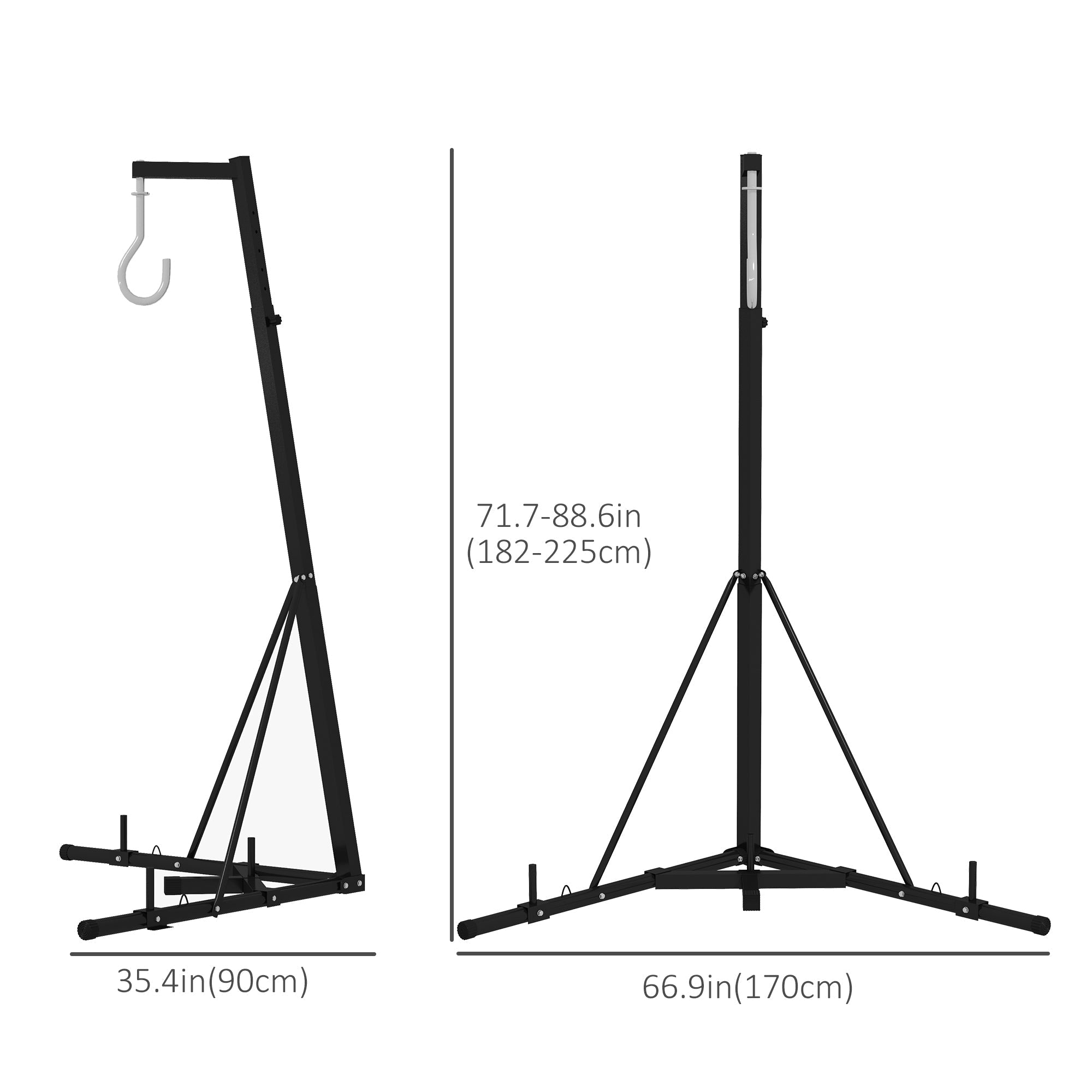 Foldable Punch Bag Stand, Adjustable Height Heavy Bag Stand with Weighted Base, Freestanding for Home Gym, Stand Only Punching Bag Hangers   at Gallery Canada