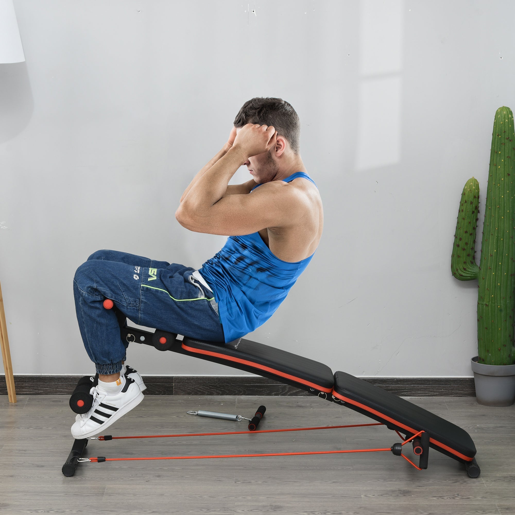 Foldable Sit Up Bench Core Workout for Home Gym Black Sit Up Benches   at Gallery Canada