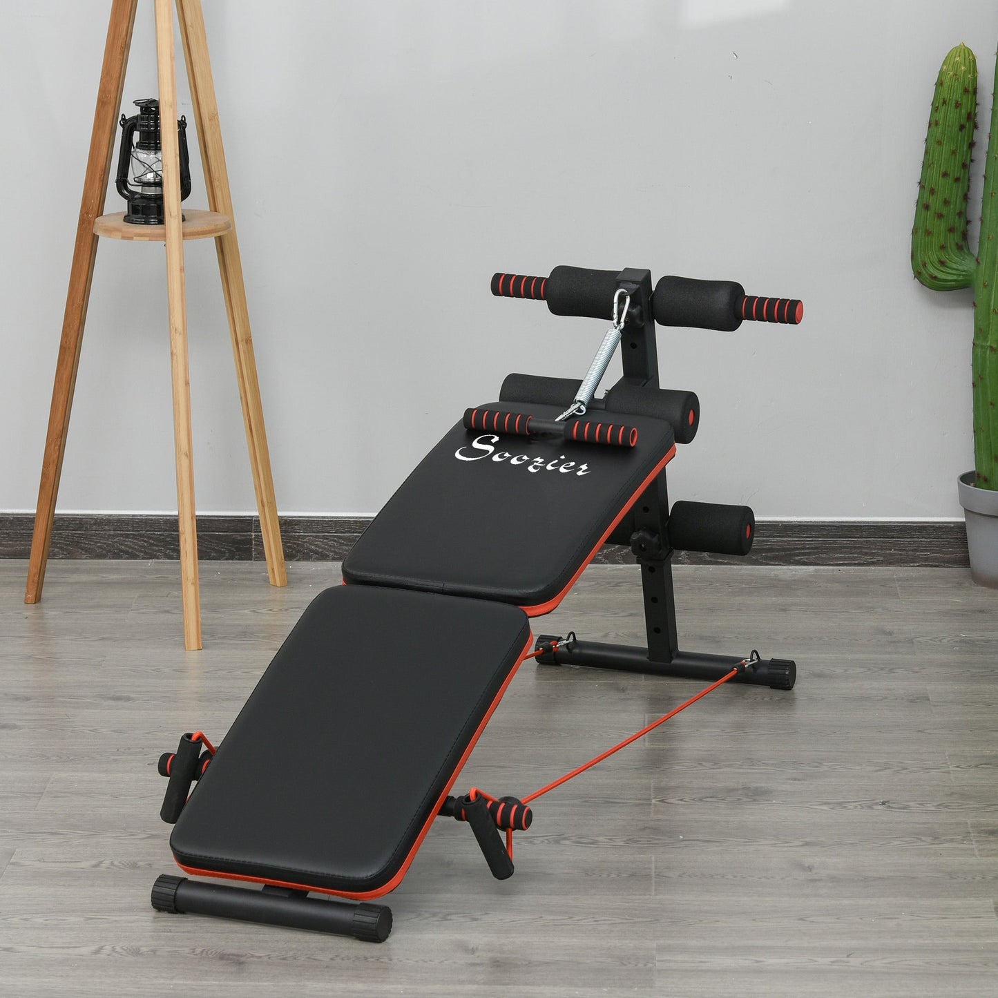 Foldable Sit Up Bench Core Workout for Home Gym Black Sit Up Benches   at Gallery Canada