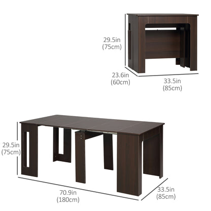 Foldable Table, Extendable Dining Table, Kitchen Table for Small Spaces, Seats up to 6 People, Dark Brown Bar Tables & Dining Tables Dark Brown  at Gallery Canada