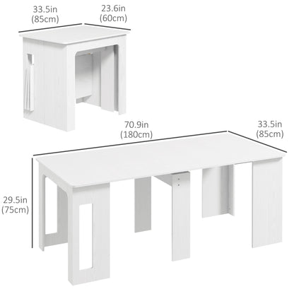 Foldable Table, Extendable Dining Table, Kitchen Table for Small Spaces, Seats up to 6 People, White Bar Tables & Dining Tables   at Gallery Canada