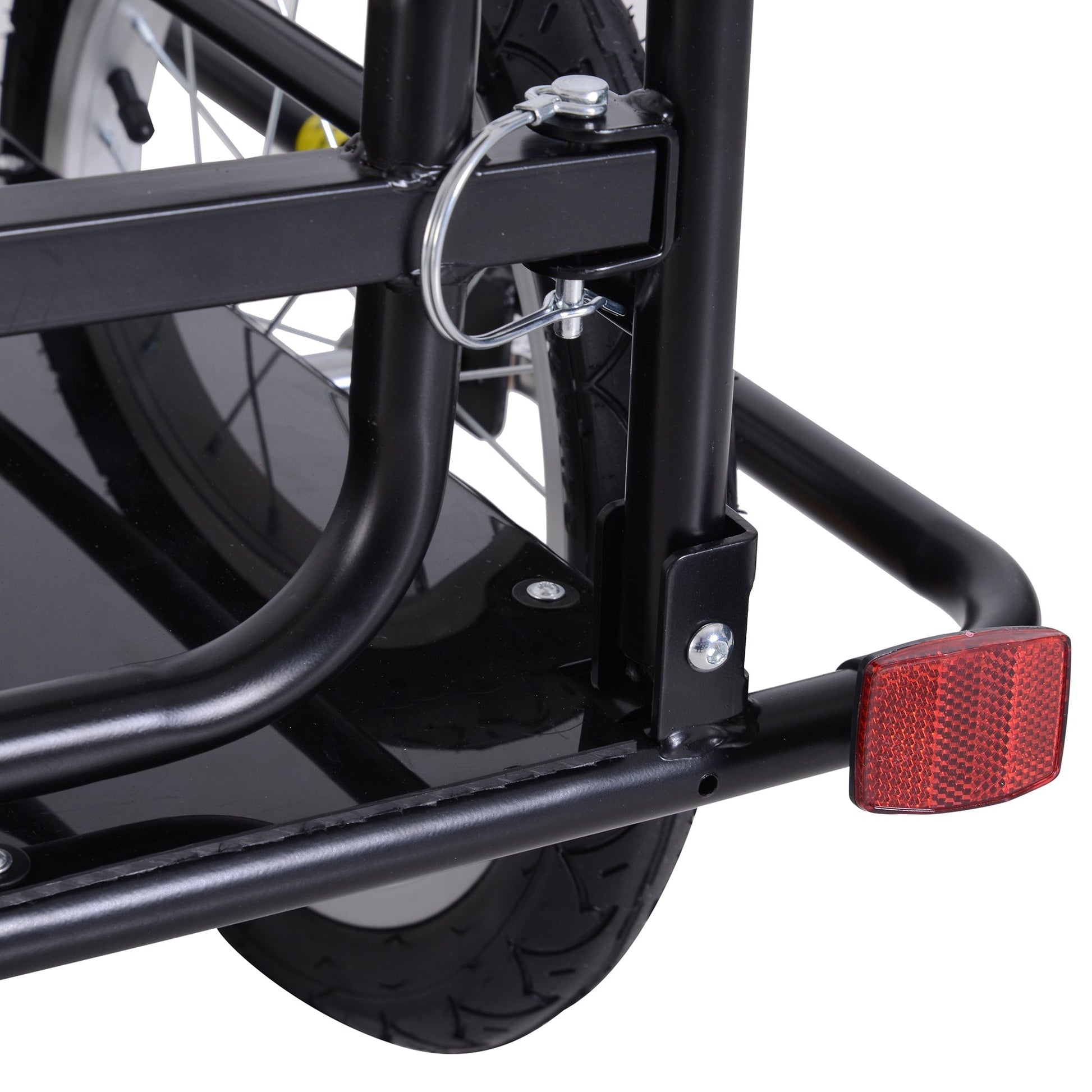 Folding Bicycle Cargo Trailer Utility Bike Cart Carrier Garden Patio Tool with Hitch Black Bike Cargo Trailers   at Gallery Canada