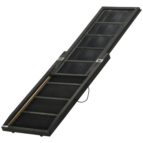 Folding Dog Ramp, 65 Inches Portable Pet Ramp with Carry Handle, Non-Slip Rubber Ramp for Cars Trucks and SUVs, Black