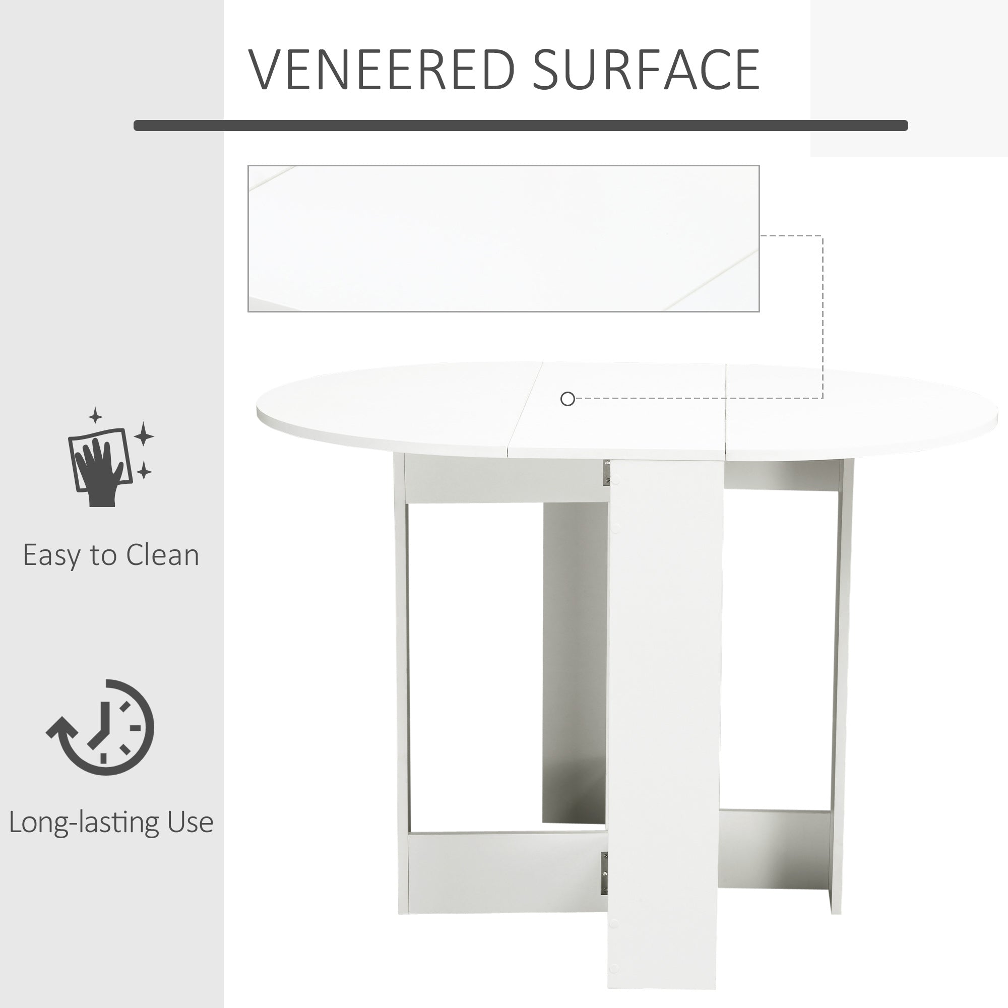 Folding Drop Leaf Dining Table Foldable Bar Table for Small Kitchen, Dining Room, White Bar Tables & Dining Tables   at Gallery Canada