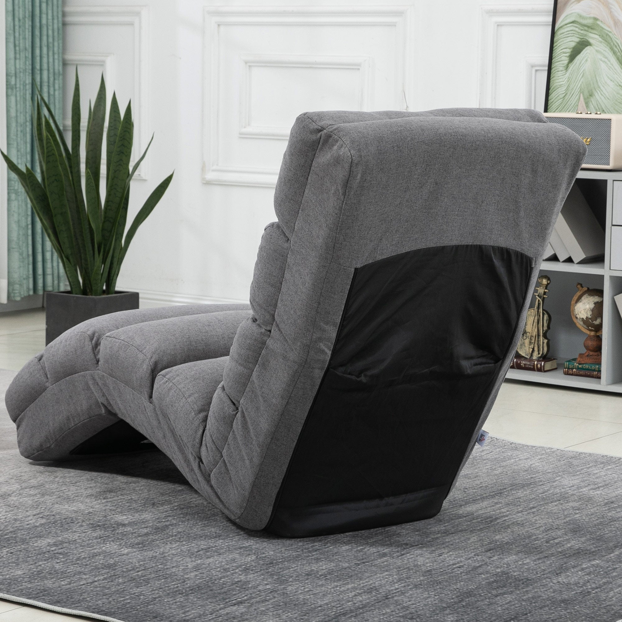 9-Position Adjustable Floor Chair with Back Support for Adults, Grey Single Sofas   at Gallery Canada