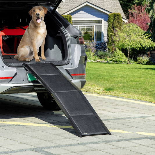 Folding Pet Ramp, 62 Inch Lightweight Portable Dog Ramp for Extra Large Dogs, Non-Slip Surface for Cars, Trucks and SUVs, Black - Gallery Canada