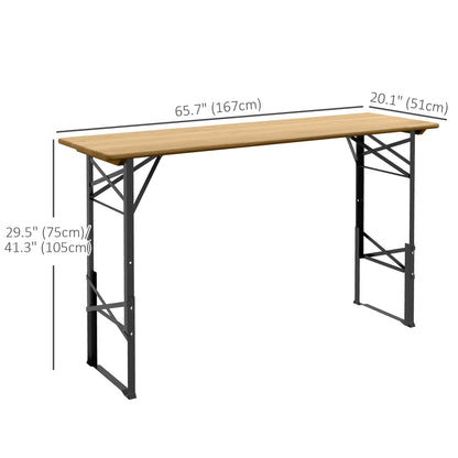 Folding Picnic Table w/ Adjustable Heights, Camping Table, Natural Picnic Tables & Camping Chairs   at Gallery Canada