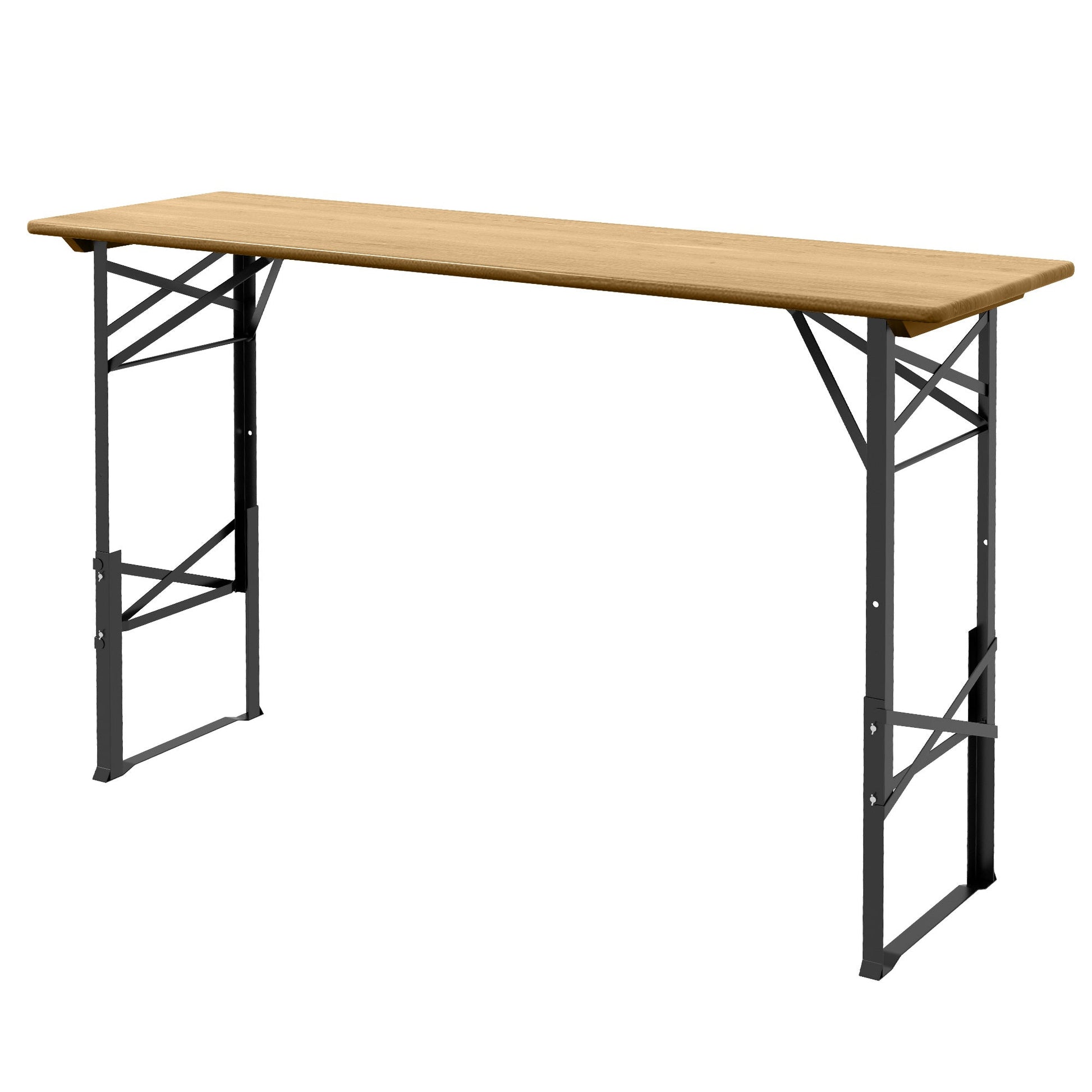 Folding Picnic Table w/ Adjustable Heights, Camping Table, Natural Picnic Tables & Camping Chairs Multi Colour  at Gallery Canada