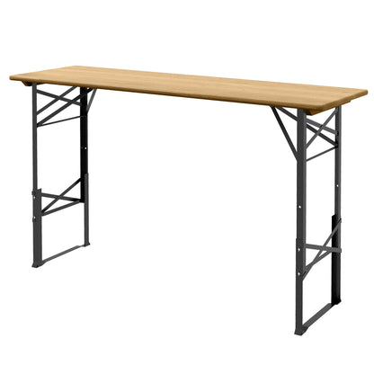 Folding Picnic Table w/ Adjustable Heights, Camping Table, Natural Picnic Tables & Camping Chairs Multi Colour  at Gallery Canada