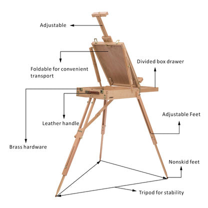 Folding Wood French Artists Easel Set Portable Art Painters Tripod Sketch Craft Dress Form & Mannequins   at Gallery Canada