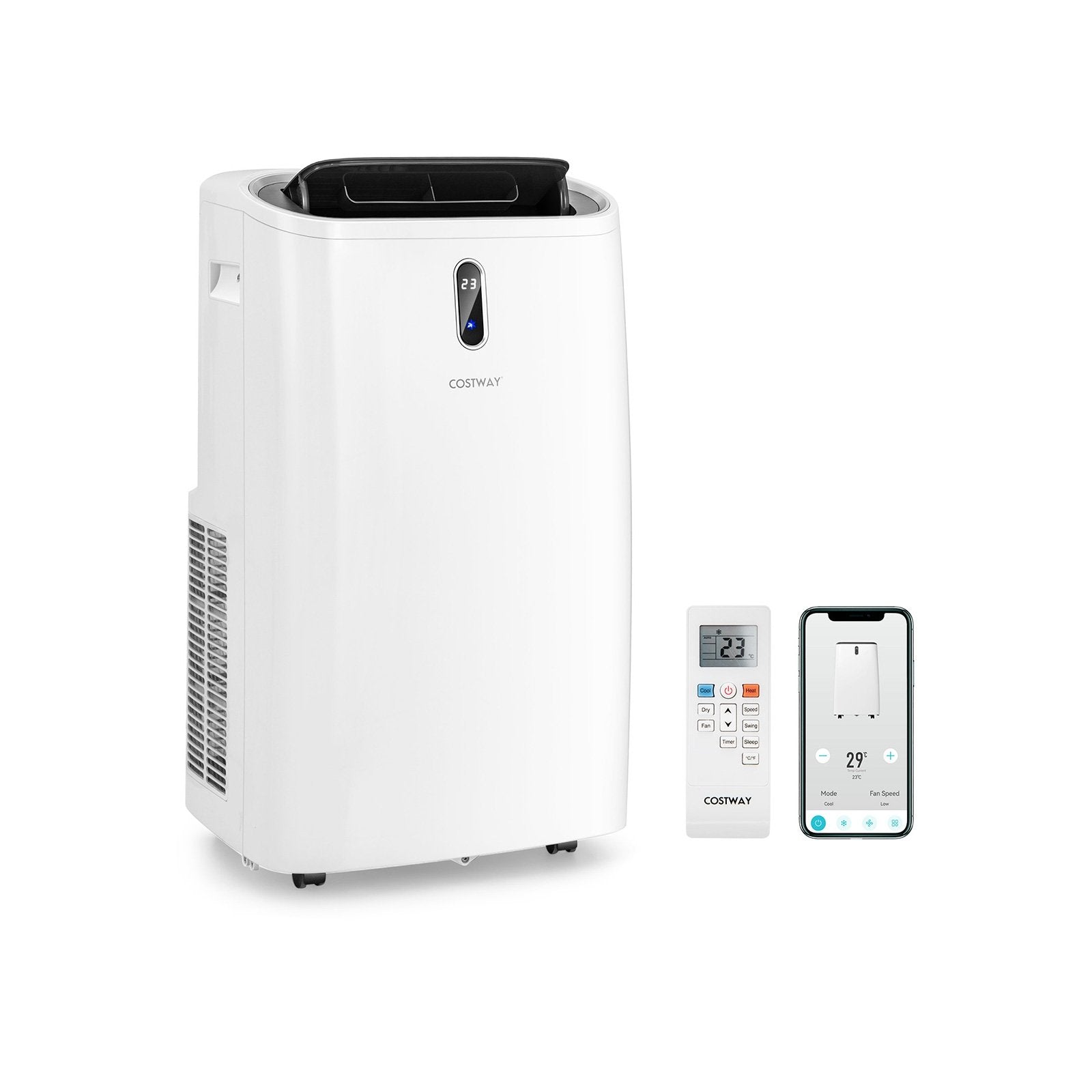 12000 BTU Portable 4-in-1 Air Conditioner with Smart Control, White Portable Air Conditioners White at Gallery Canada