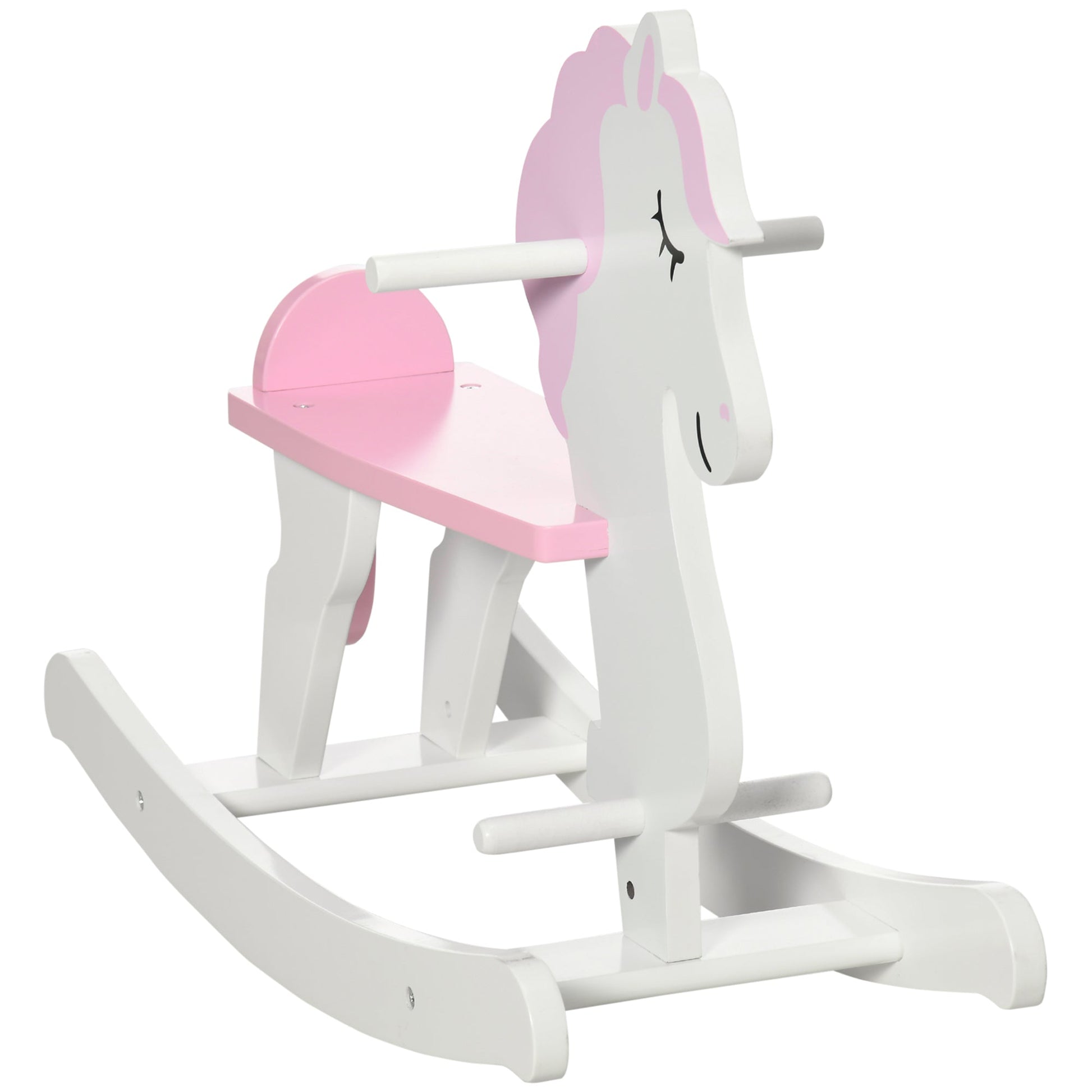 Wooden Rocking Horse, Toddler Baby Ride-on Toys for Kids 1-3 Years with Cute Horse Shape &; Solid Workmanship, Pink Rocking Horses Multi Colour  at Gallery Canada