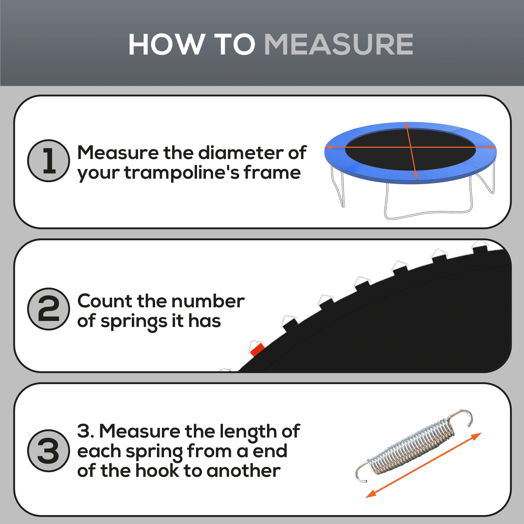 Trampoline Mat Replacement with Spring Pull Tool and 42 V-Hooks, Fits 8ft Trampoline, Using 5.5