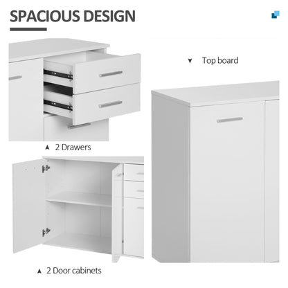 Free Standing Storage Cabinet Console Sideboard Table Entryway Kitchen Organizer Living Room Storage Unit with Drawers White Bar Cabinets   at Gallery Canada