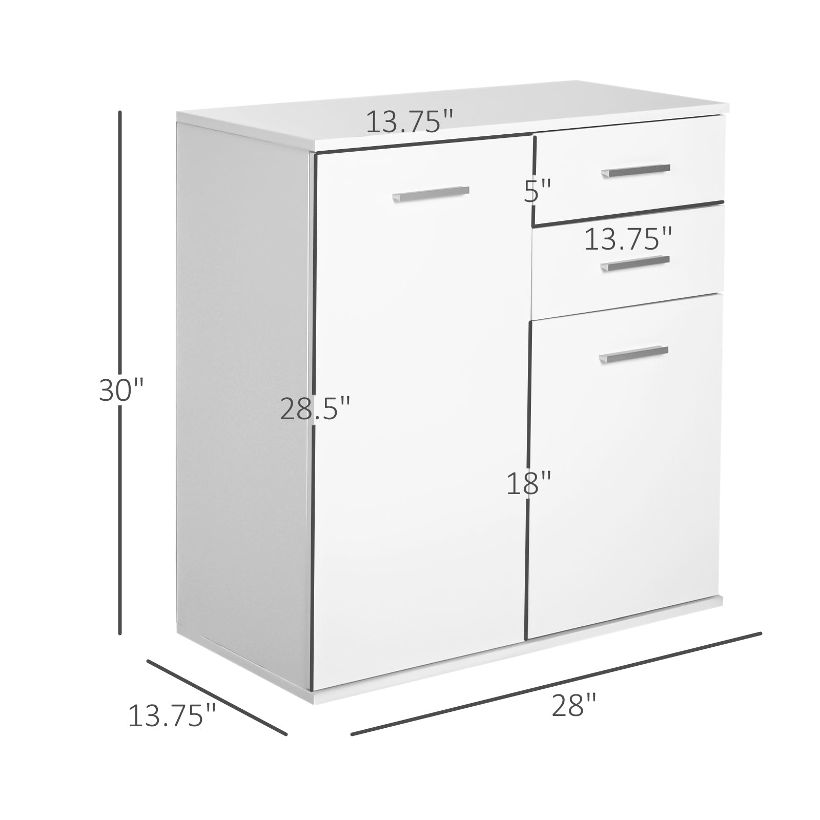 Free Standing Storage Cabinet Console Sideboard Table Living Room Entryway Kitchen Organizer with Drawers White Storage Cabinets   at Gallery Canada