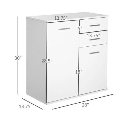 Free Standing Storage Cabinet Console Sideboard Table Living Room Entryway Kitchen Organizer with Drawers White Storage Cabinets   at Gallery Canada