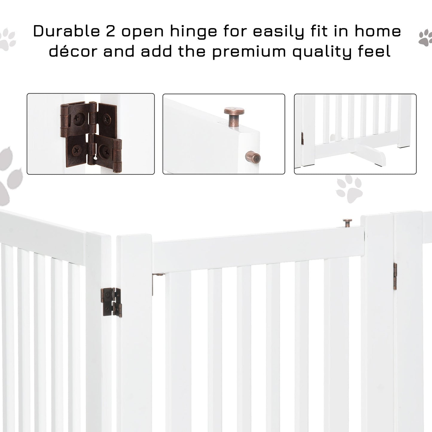 Free Standing Wood Pet Gate Indoor Dog Barrier 3 Panel Folding Z Shape Doorway Houses, Kennels & Pens   at Gallery Canada