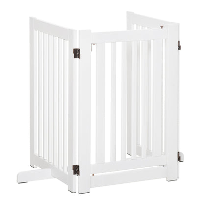 Free Standing Wood Pet Gate Indoor Dog Barrier 3 Panel Folding Z Shape Doorway Houses, Kennels & Pens   at Gallery Canada