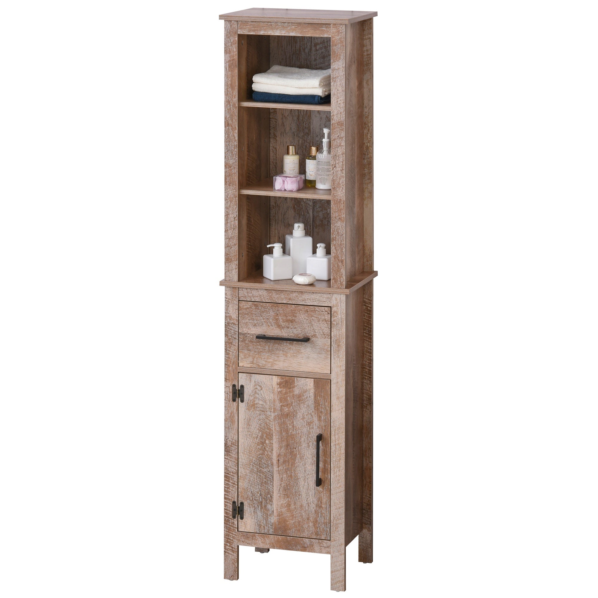 Freestanding Bathroom Storage Cabinet Slimline Unit w/ Adjustable Shelves Drawer Bathroom Cabinets   at Gallery Canada