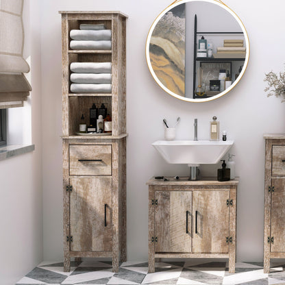 Freestanding Bathroom Storage Cabinet Slimline Unit w/ Adjustable Shelves Drawer Bathroom Cabinets   at Gallery Canada