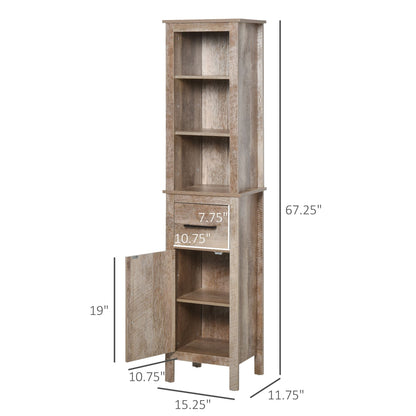 Freestanding Bathroom Storage Cabinet Slimline Unit w/ Adjustable Shelves Drawer Bathroom Cabinets Reclaimed Barnwood  at Gallery Canada