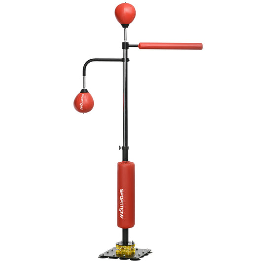 Freestanding Boxing Punching Bag, Height Adjustable, with Reflex Bar, Speed Balls and Suction Cup Base, Red Punching Bag Hangers Multi Colour  at Gallery Canada
