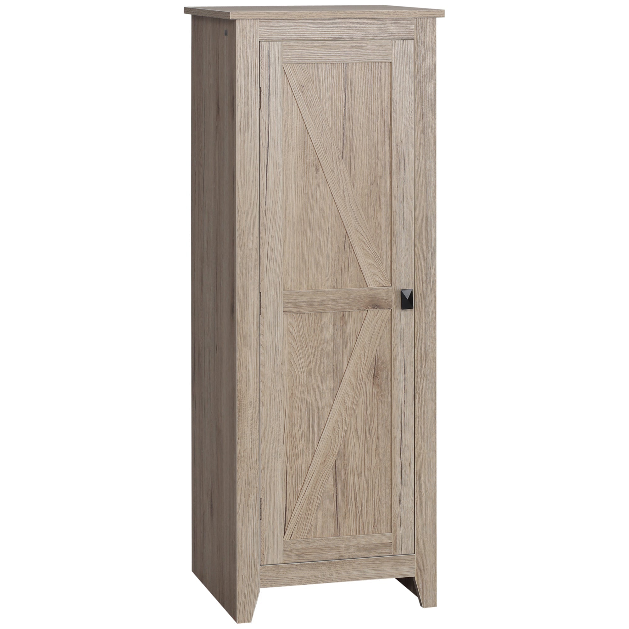 Freestanding Kitchen Pantry, Storage Cabinet with Barn Style Door and Adjustable Shelves, 47.8