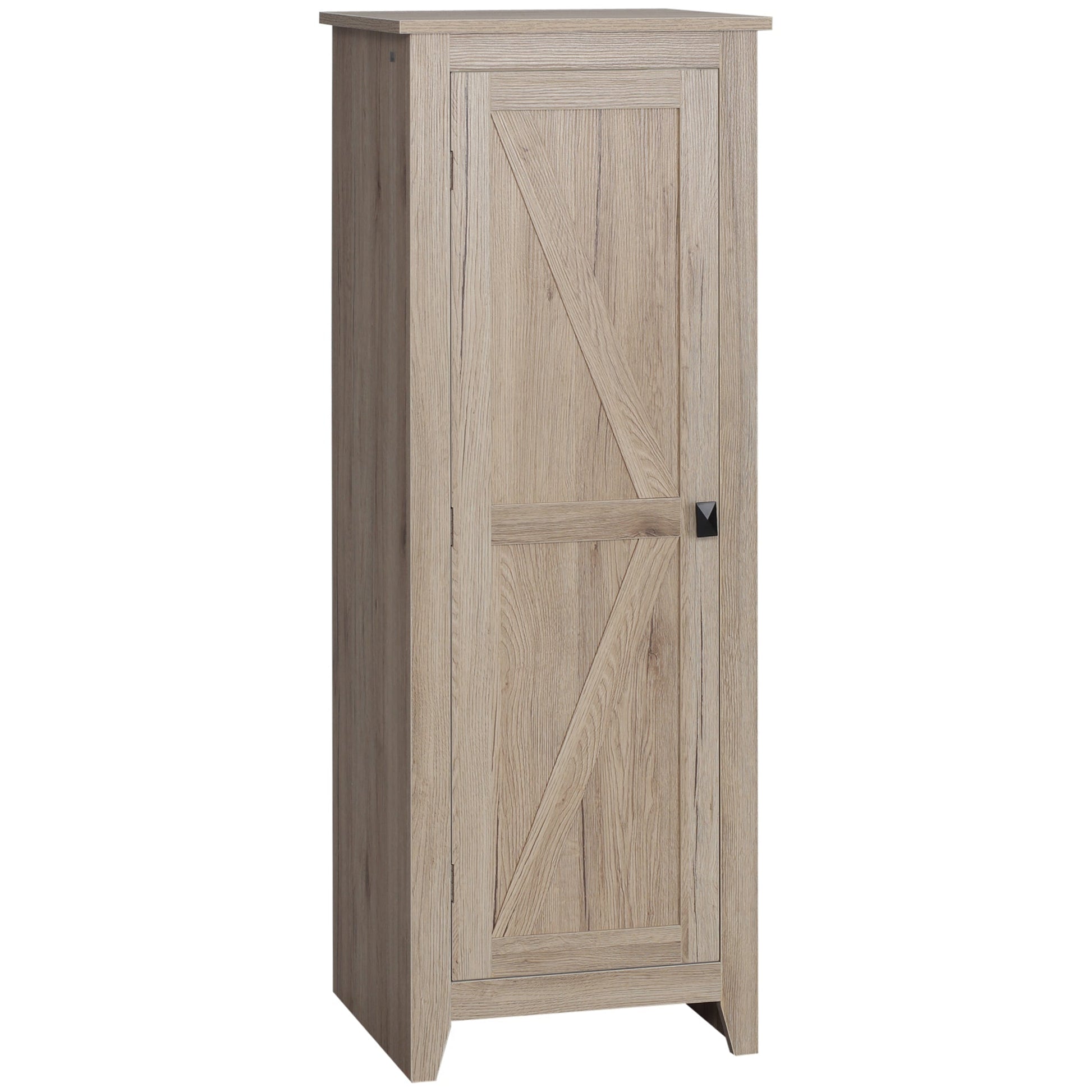 Freestanding Kitchen Pantry, Storage Cabinet with Barn Style Door and Adjustable Shelves, 47.8", Natural Kitchen Pantry Cabinets Natural  at Gallery Canada