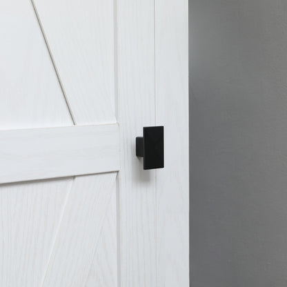 Freestanding Kitchen Pantry, Storage Cabinet with Barn Style Door and Adjustable Shelves, 47.8", White Kitchen Pantry Cabinets   at Gallery Canada