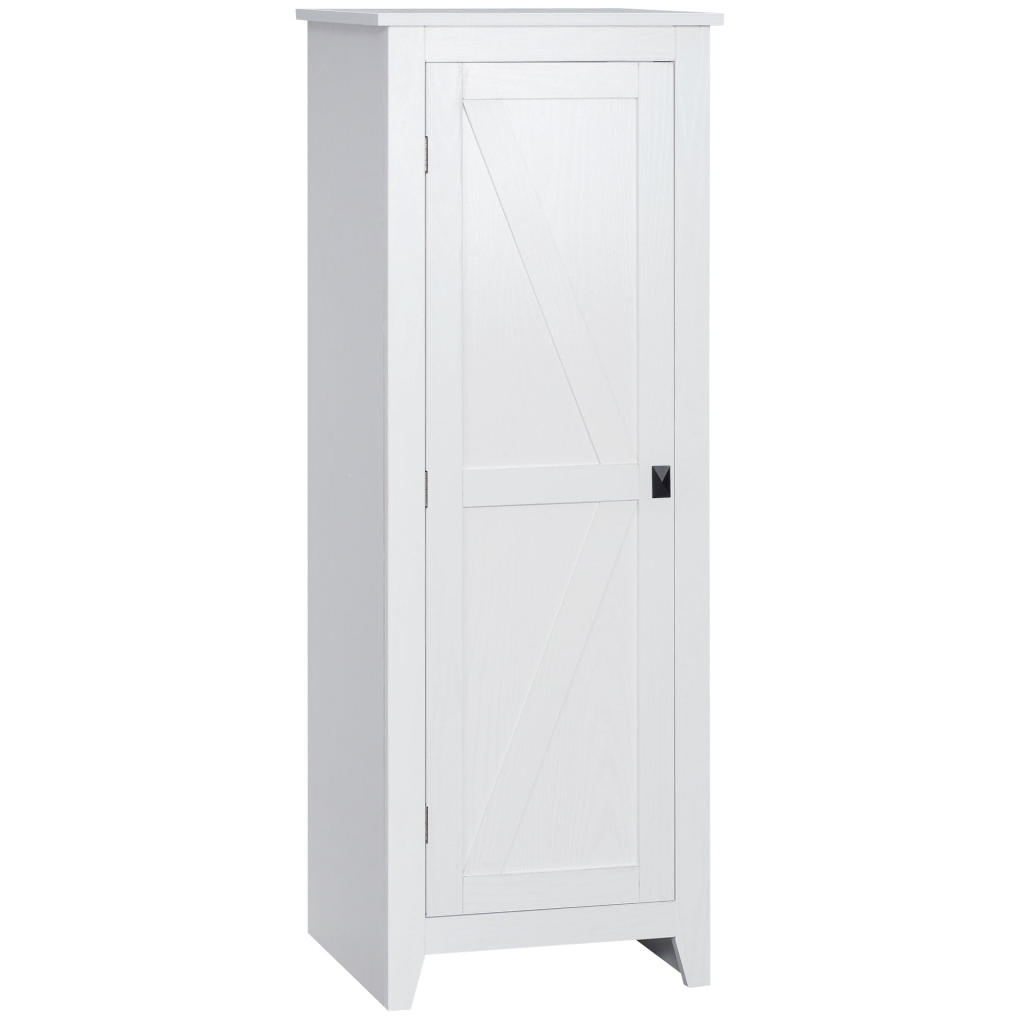 Freestanding Kitchen Pantry, Storage Cabinet with Barn Style Door and Adjustable Shelves, 47.8