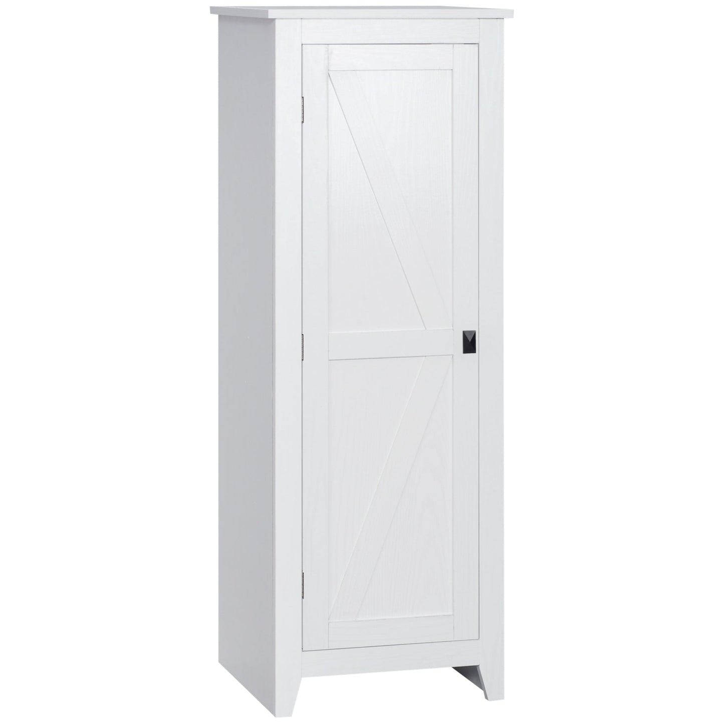 Freestanding Kitchen Pantry, Storage Cabinet with Barn Style Door and Adjustable Shelves, 47.8", White Kitchen Pantry Cabinets White  at Gallery Canada