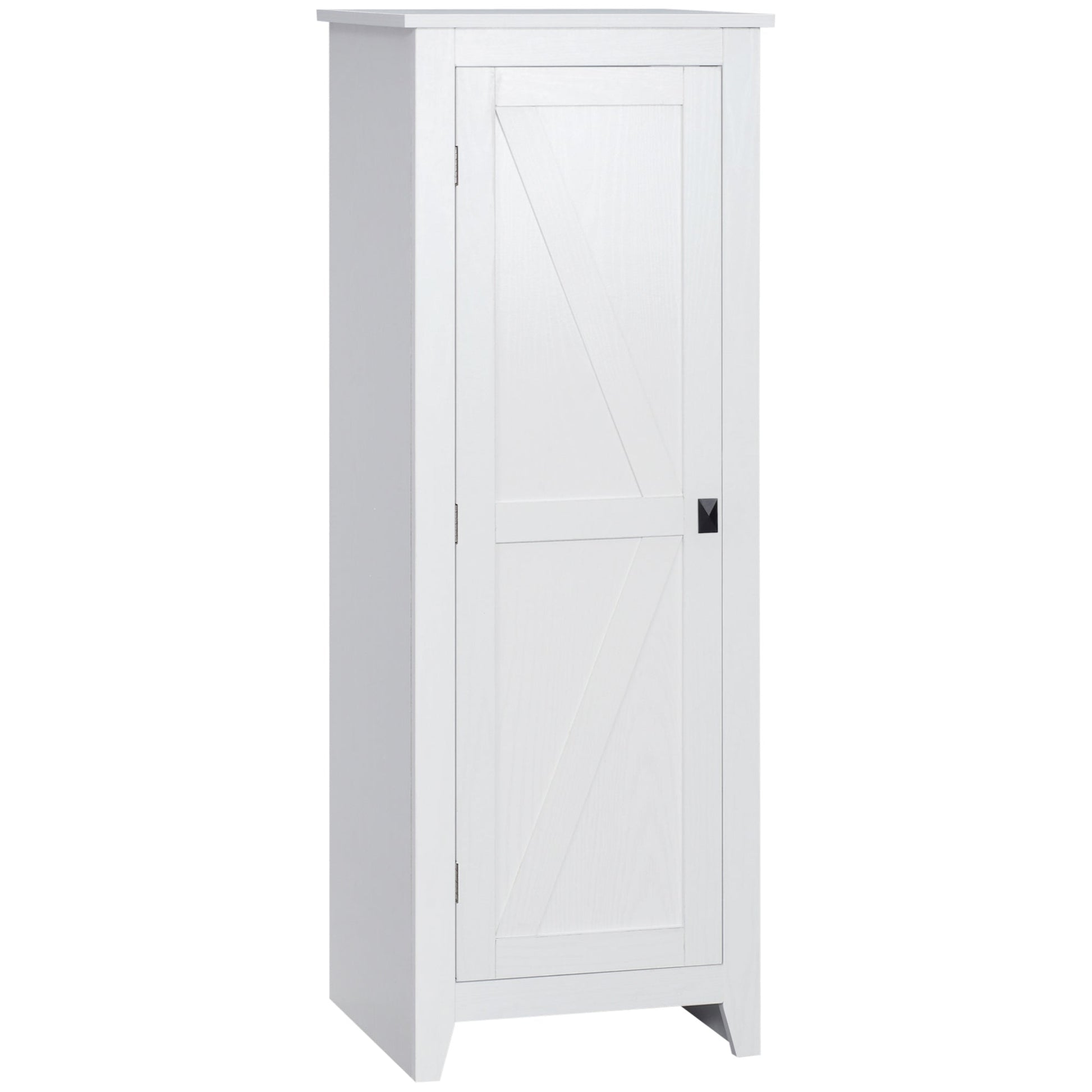 Freestanding Kitchen Pantry, Storage Cabinet with Barn Style Door and Adjustable Shelves, 47.8", White Kitchen Pantry Cabinets White  at Gallery Canada