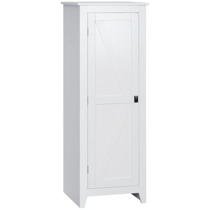 Freestanding Kitchen Pantry, Storage Cabinet with Barn Style Door and Adjustable Shelves, 47.8", White Kitchen Pantry Cabinets White  at Gallery Canada