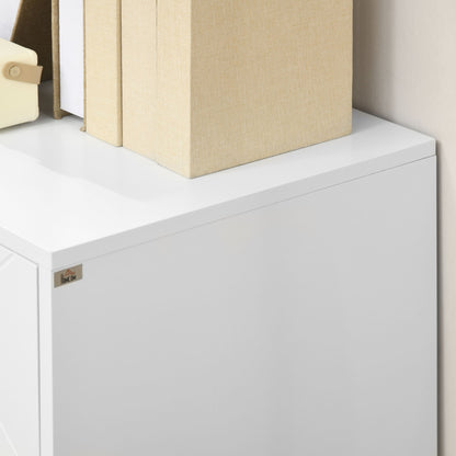 Freestanding Storage Cabinet with Doors, Cupboard Organization with Golden Hairpin Legs and Adjustable Shelves, White Storage Cabinets   at Gallery Canada