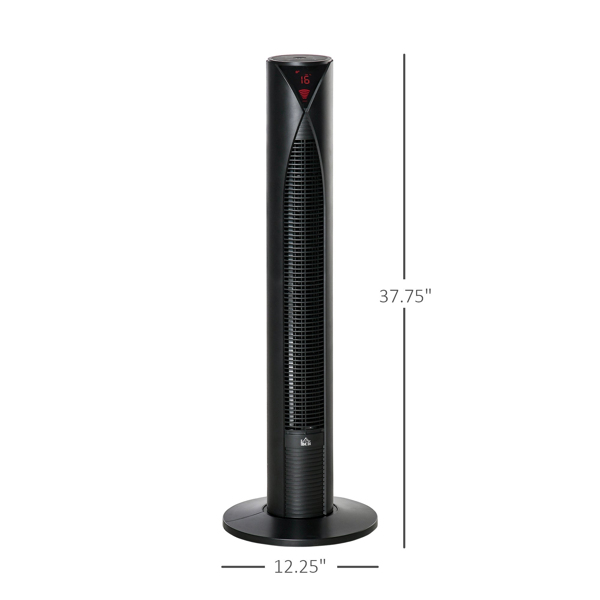 Freestanding Tower Fan Cooling for Home Bedroom with 3 Speed, 12h Timer, Oscillating, LED Sensor Panel, Remote Controller, Black Tower Fans Black  at Gallery Canada