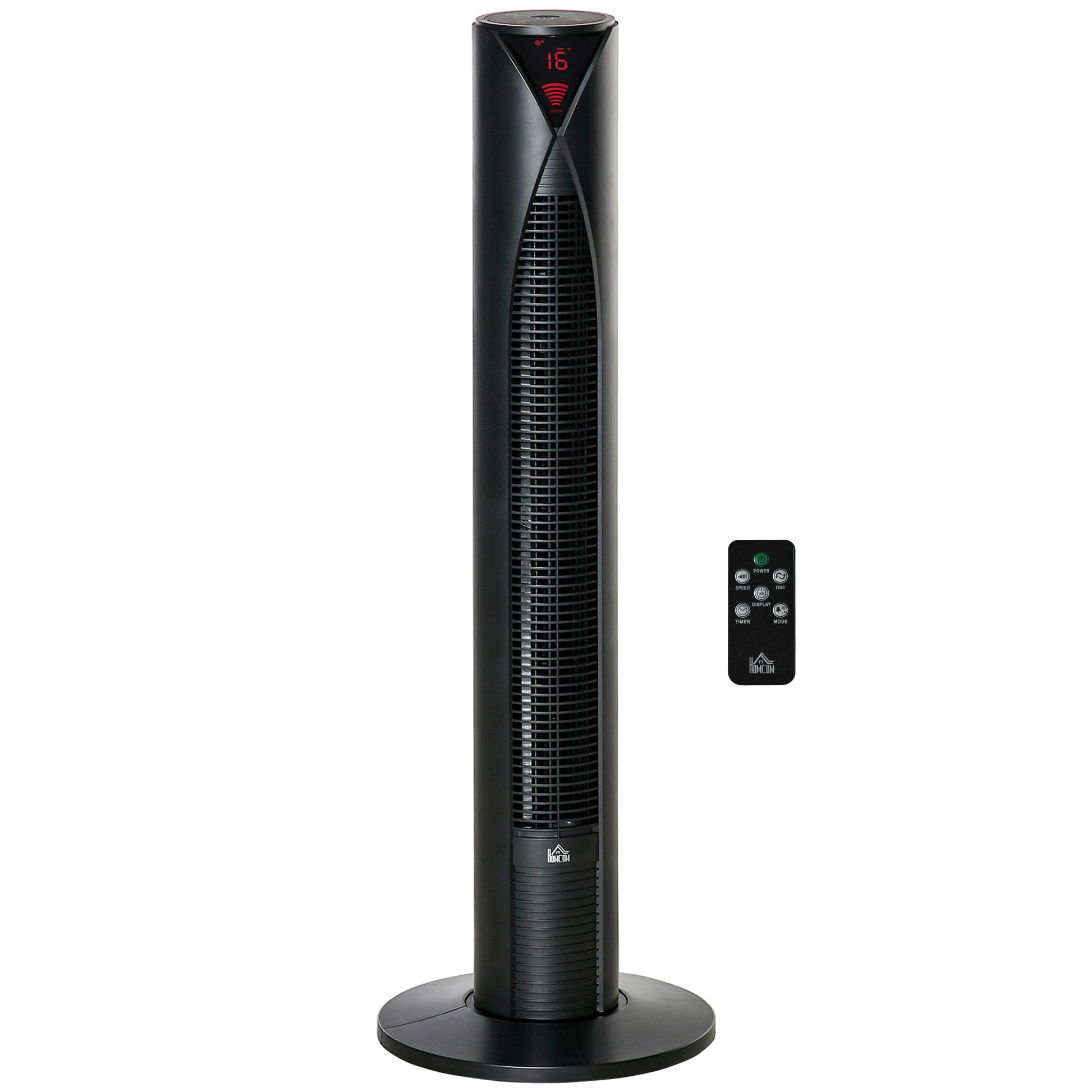 Freestanding Tower Fan Cooling for Home Bedroom with 3 Speed, 12h Timer, Oscillating, LED Sensor Panel, Remote Controller, Black Tower Fans   at Gallery Canada