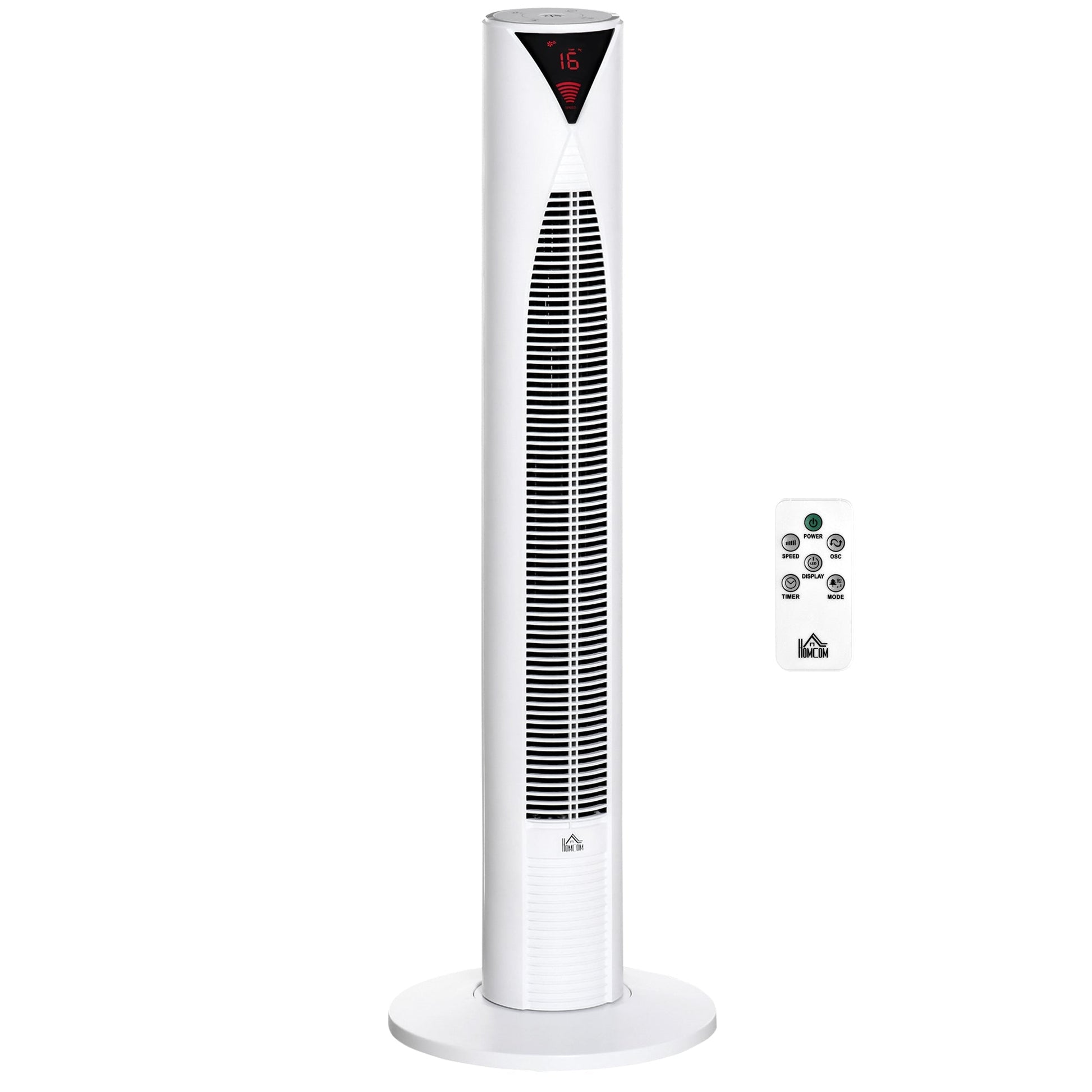 Freestanding Tower Fan Cooling for Home Bedroom with 3 Speed, 12h Timer, Oscillating, LED Sensor Panel, Remote Controller, White Tower Fans   at Gallery Canada