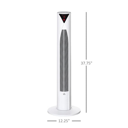 Freestanding Tower Fan Cooling for Home Bedroom with 3 Speed, 12h Timer, Oscillating, LED Sensor Panel, Remote Controller, White Tower Fans White  at Gallery Canada