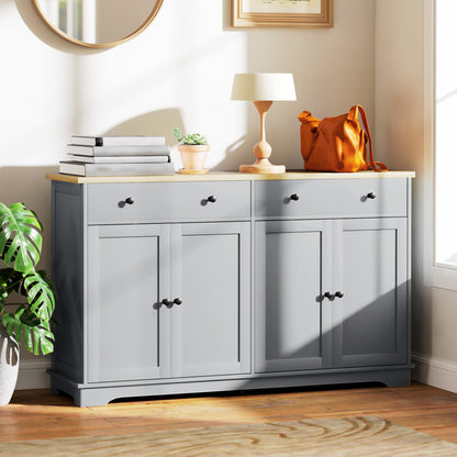 Modern Sideboard, Buffet Cabinet with Storage Drawers, Adjustable Shelves for Living Room, Dining Room, Entryway, Grey Storage Cabinets   at Gallery Canada