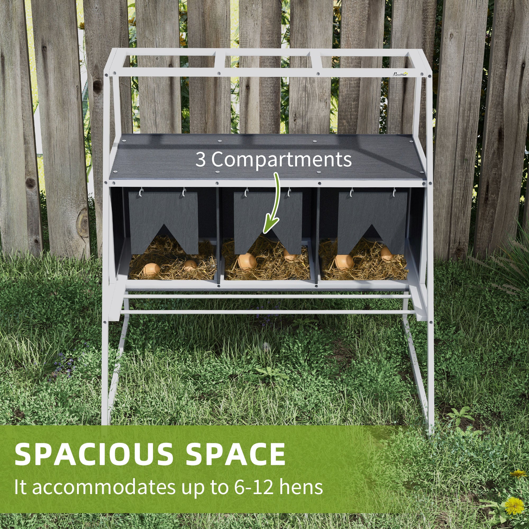 3 Compartments Nesting Boxes for Chickens with Privacy Curtains, Standing Perches, Up to 6-12 Hens Chicken Coops at Gallery Canada