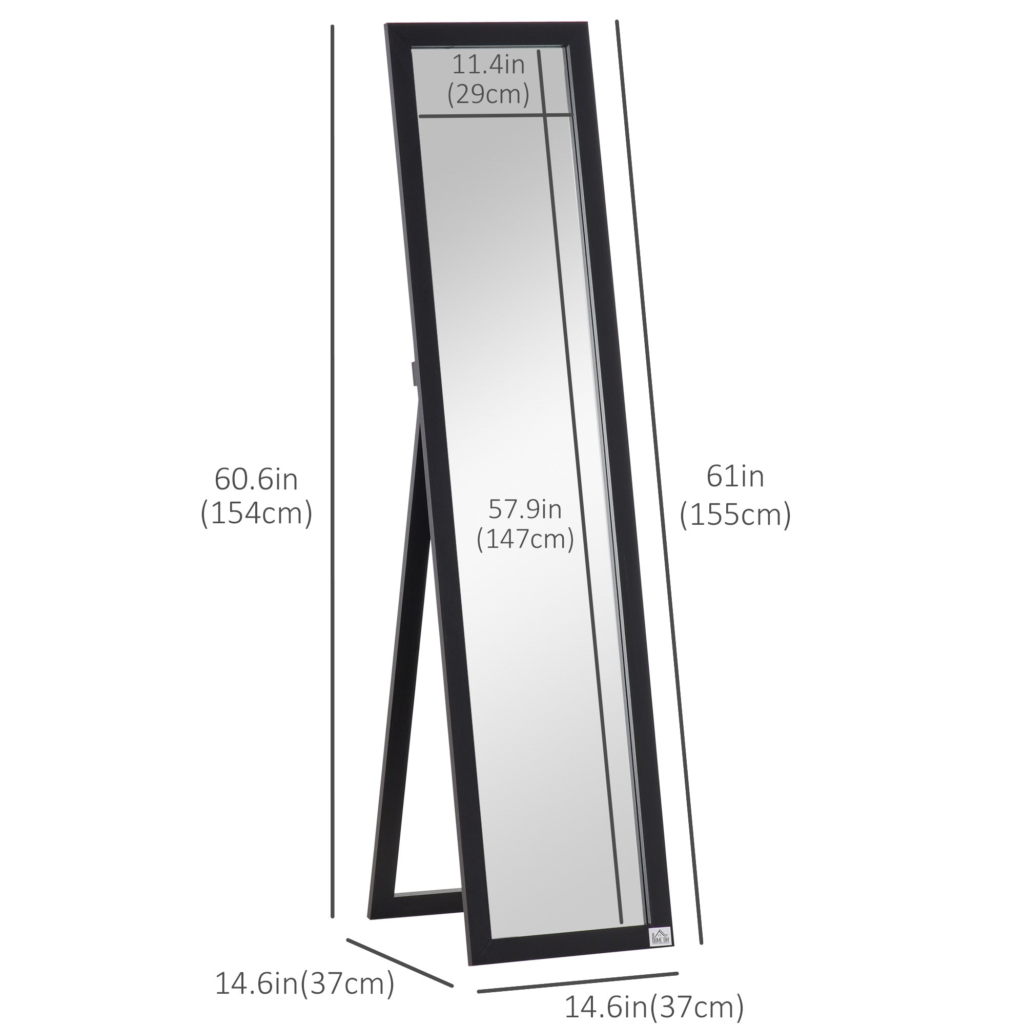 Full Length Mirror for Bedroom, Free Standing Dressing Mirror, Wall Mirror for Living Room, 15