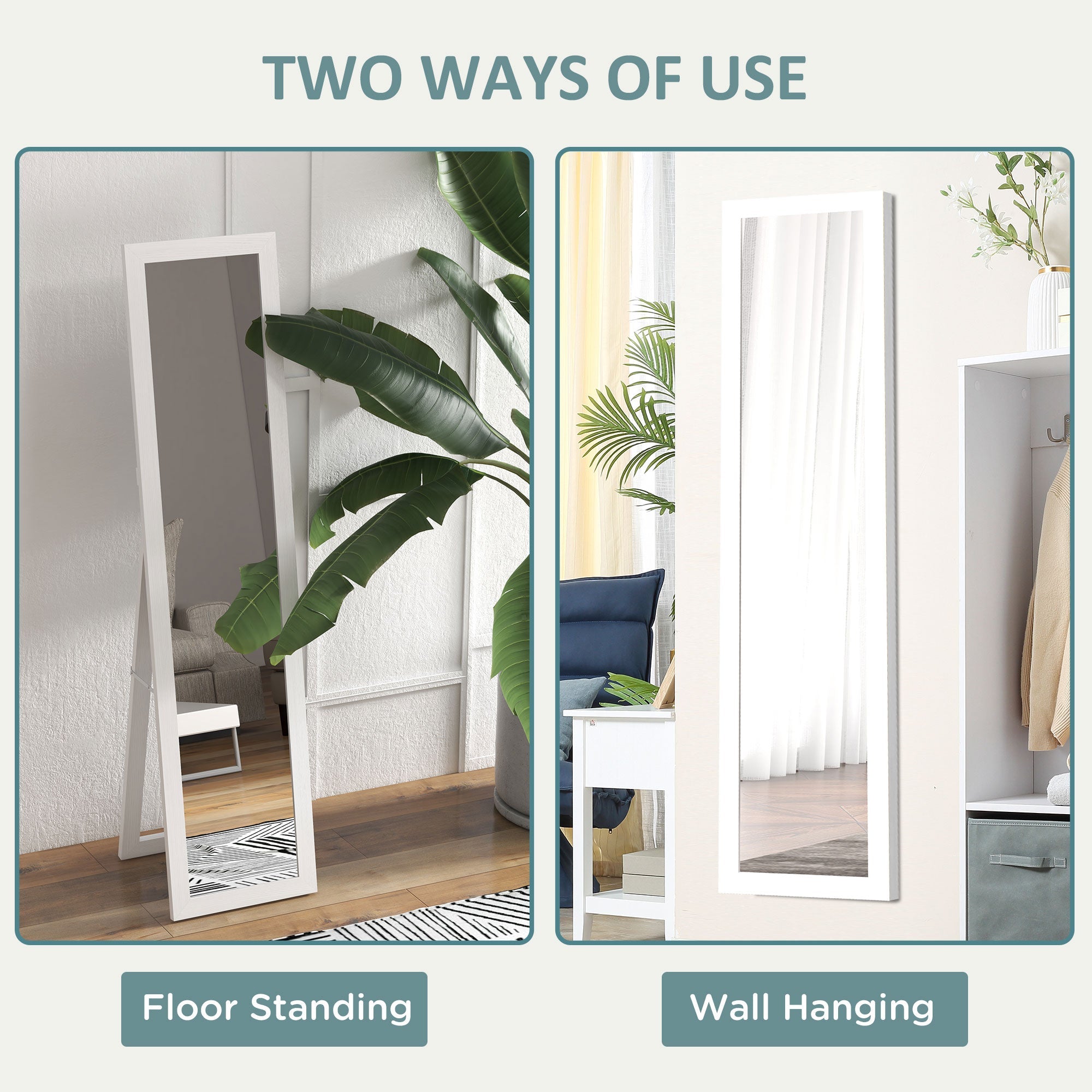 Full Length Mirror for Bedroom, Free Standing Dressing Mirror, Wall Mirror for Living Room, 15