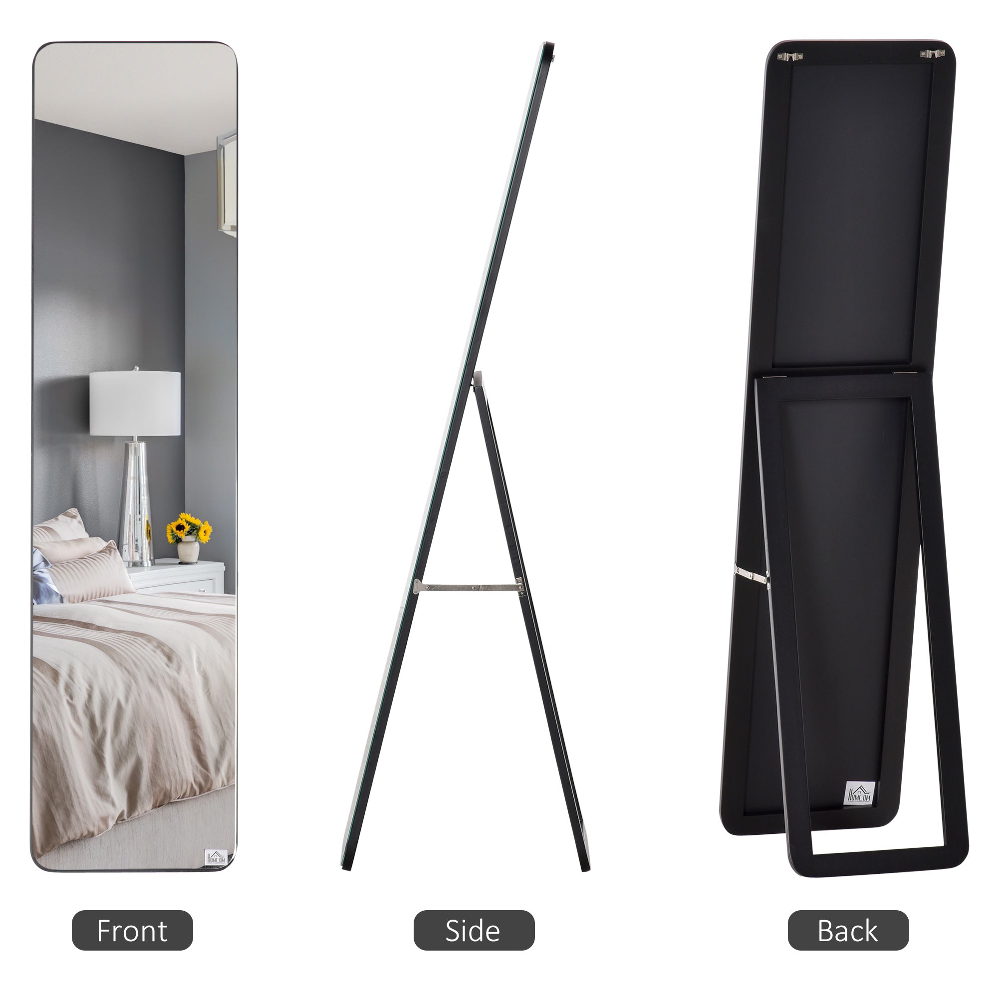 Full Length Mirror for Bedroom, Free Standing Dressing Mirror, Wall Mirror with Wood Frame for Living Room, 15