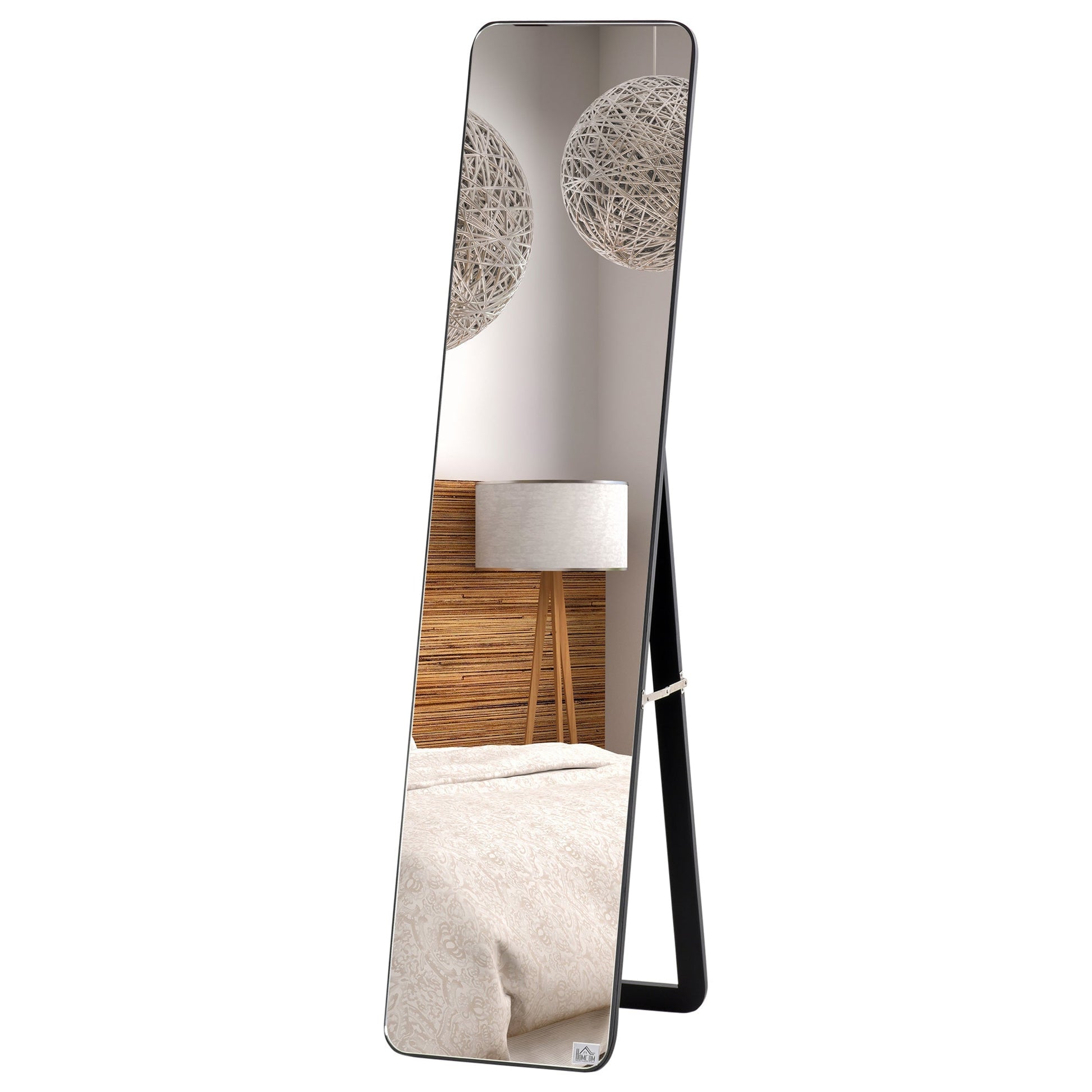 Full Length Mirror for Bedroom, Free Standing Dressing Mirror, Wall Mirror with Wood Frame for Living Room, 15" x 61" Full Length Mirrors Black  at Gallery Canada