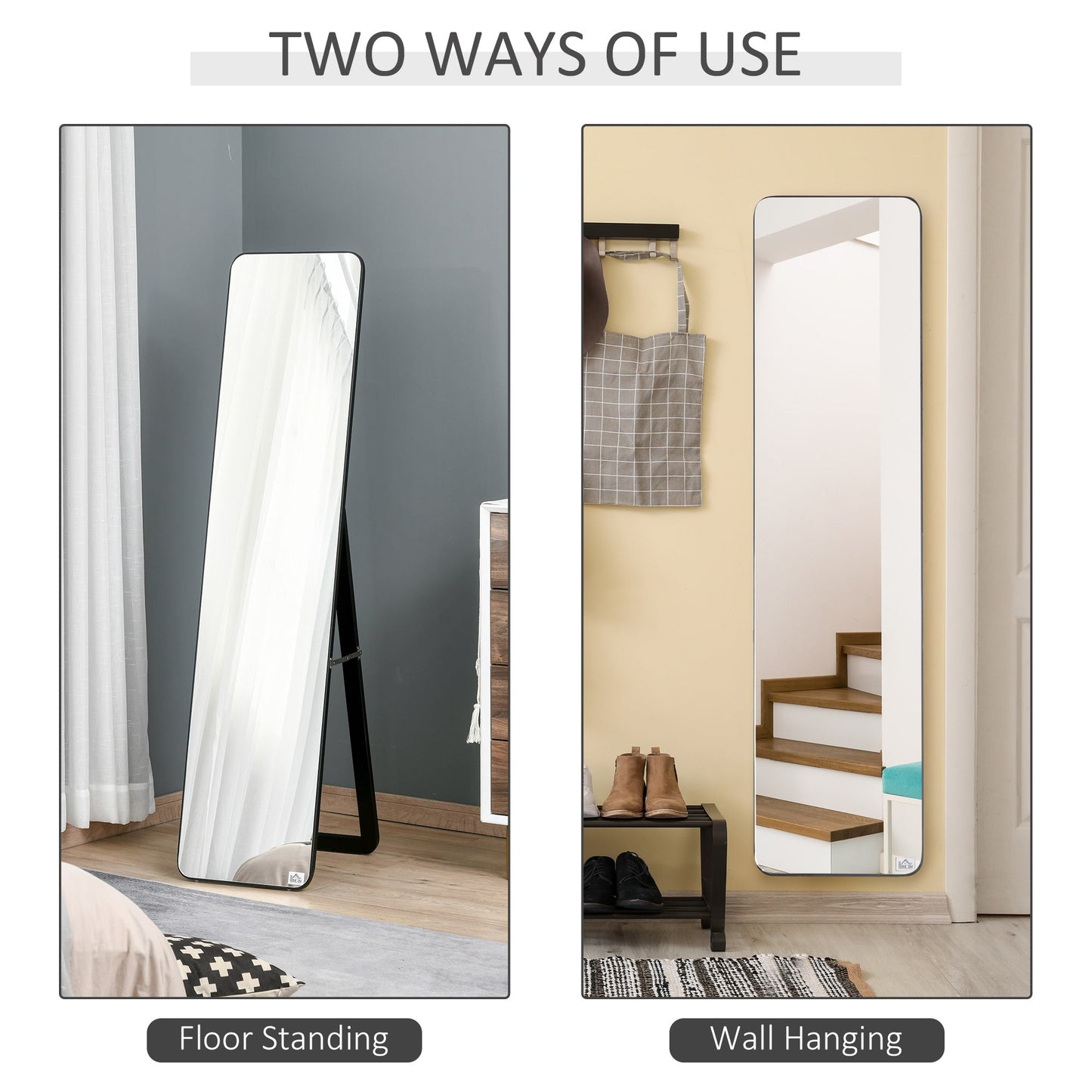 Full Length Mirror for Bedroom, Free Standing Dressing Mirror, Wall Mirror with Wood Frame for Living Room, 15" x 61" Full Length Mirrors   at Gallery Canada