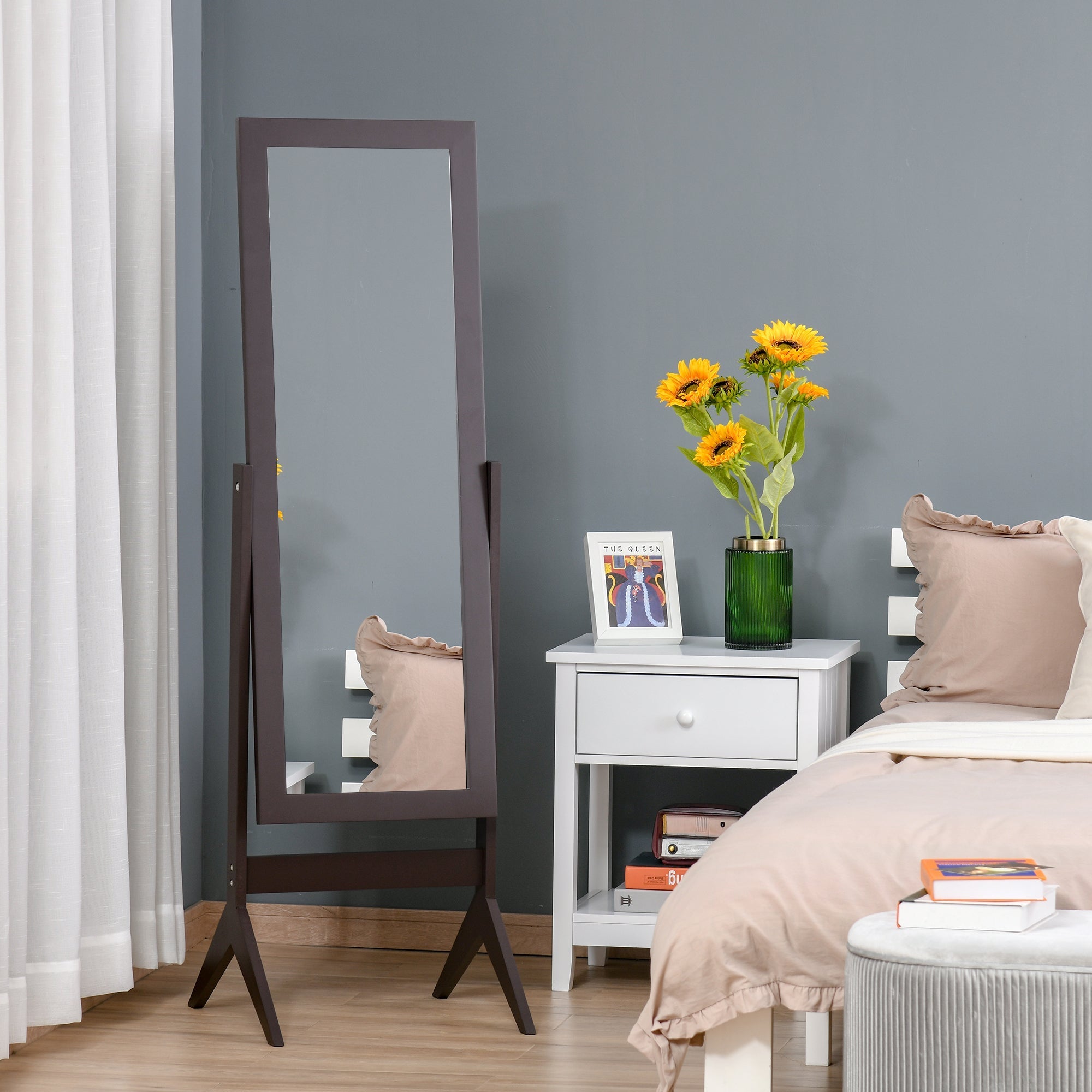 Full Length Mirror, Free Standing Mirror with Rectangular Frame, Adjustable Angle for Dressing Room, Bedroom, Living Room, Dark Brown Full Length Mirrors   at Gallery Canada