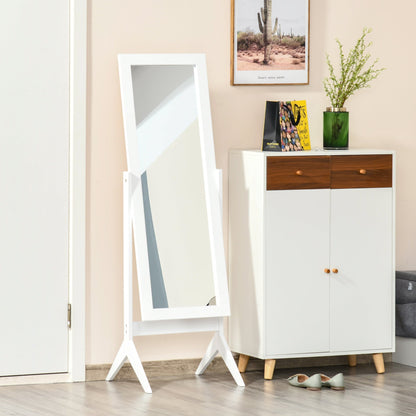 Full Length Mirror, Free Standing Mirror with Rectangular Frame, Adjustable Angle for Dressing Room, Bedroom, Living Room, White Full Length Mirrors   at Gallery Canada