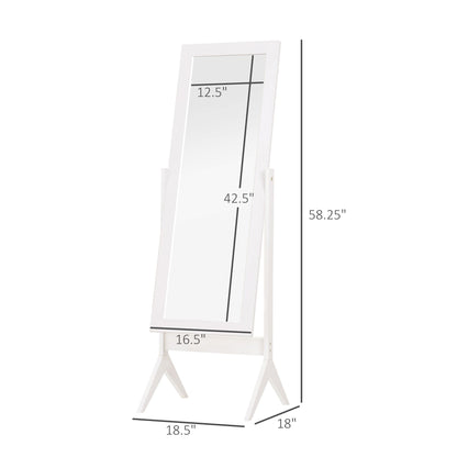 Full Length Mirror, Free Standing Mirror with Rectangular Frame, Adjustable Angle for Dressing Room, Bedroom, Living Room, White Full Length Mirrors   at Gallery Canada